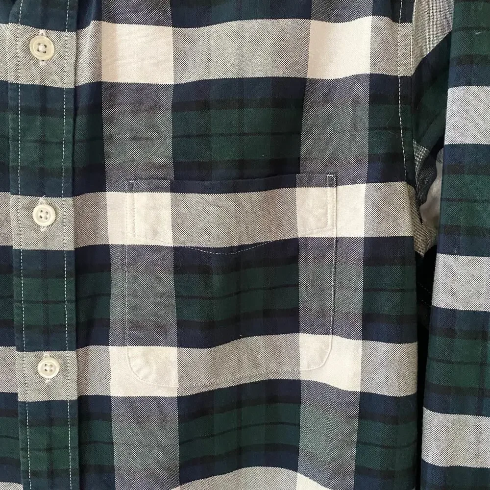 J. Crew Mercantile Plaid Button Down Shirt 100% Cotton Mens Size Medium
